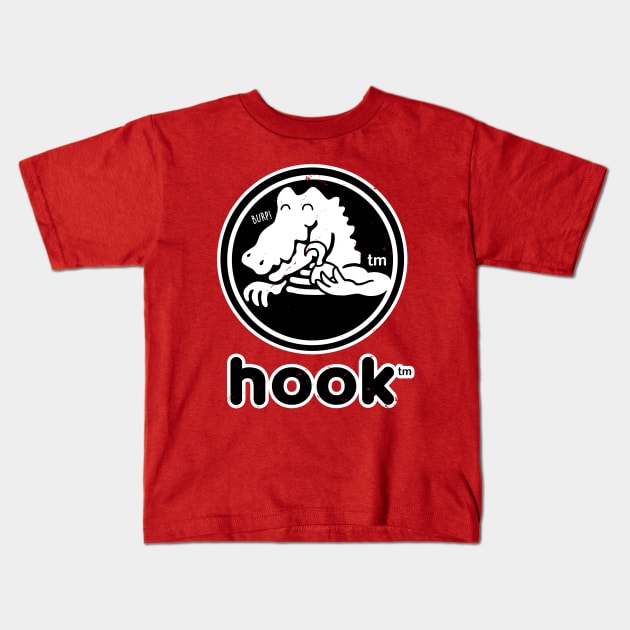 Funny Captain Hook Peter Pan Neverland Crocodile Logo Parody Kids T-Shirt by BoggsNicolas